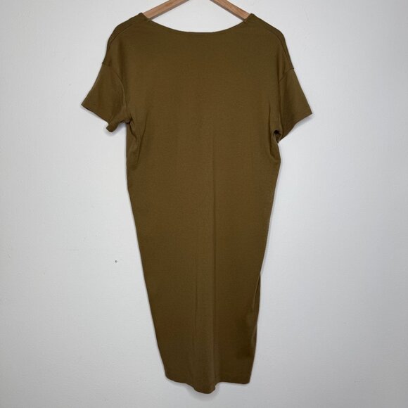 Prologue | Casual Olive Tan V-Neck T-Shirt Dress - XS - Picture 2 of 5
